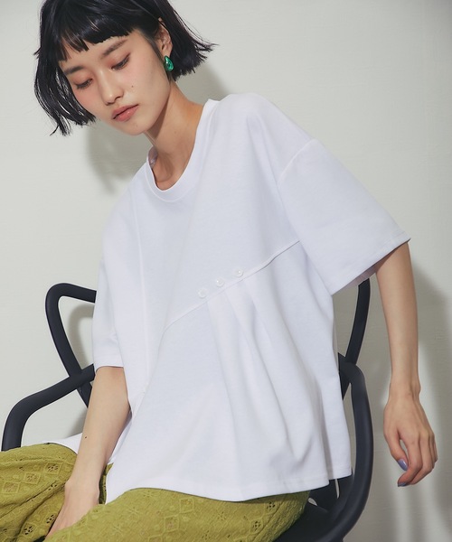 ANOTHER S(アナザーエス)の「ペプラムTシャツ(Tシャツ/カットソー・レディース・ホワイト/ブラック/ベージュ・FREE)」の8枚目の写真