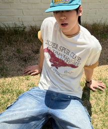 TRAVEL（トラベル）の「シルバースパークラブピグメント半袖Tシャツクリーム（Tシャツ/カットソー）」
