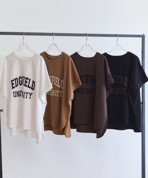 Anclear oui(アンクリアウィ)の「【接触冷感】ビッグロゴ刺繍Tシャツ(Tシャツ/カットソー・レディース・ブラウン/チャコール/ブラック/ホワイト・F)」の15枚目の写真