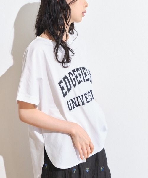 Anclear oui(アンクリアウィ)の「【接触冷感】ビッグロゴ刺繍Tシャツ(Tシャツ/カットソー・レディース・ブラウン/チャコール/ブラック/ホワイト・F)」の21枚目の写真