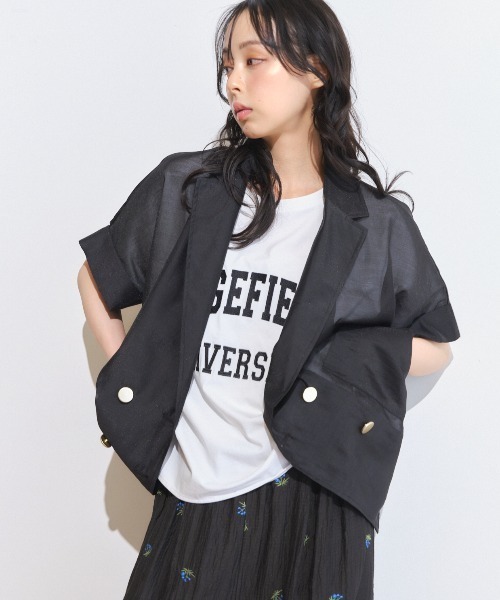 Anclear oui(アンクリアウィ)の「【接触冷感】ビッグロゴ刺繍Tシャツ(Tシャツ/カットソー・レディース・ブラウン/チャコール/ブラック/ホワイト・F)」の22枚目の写真
