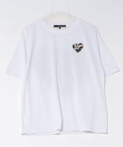 8(eight)(エイト)の「ハートロゴワッペンTシャツ(Tシャツ/カットソー・メンズ・ホワイト/ブラック/ブラウン・MEDIUM/LARGE)」の1枚目の写真