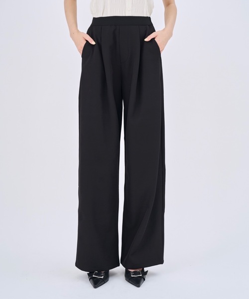 Lallana(ララーナ)の「Beautiful Silhouette Wide Slacks /美シルエットタックワイドスラックス(スラックス・レディース・ブラック/アイボリー・LARGE/MEDIUM/SMALL)」の18枚目の写真