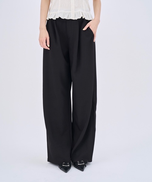 Lallana(ララーナ)の「Beautiful Silhouette Wide Slacks /美シルエットタックワイドスラックス(スラックス・レディース・ブラック/アイボリー・LARGE/MEDIUM/SMALL)」の21枚目の写真