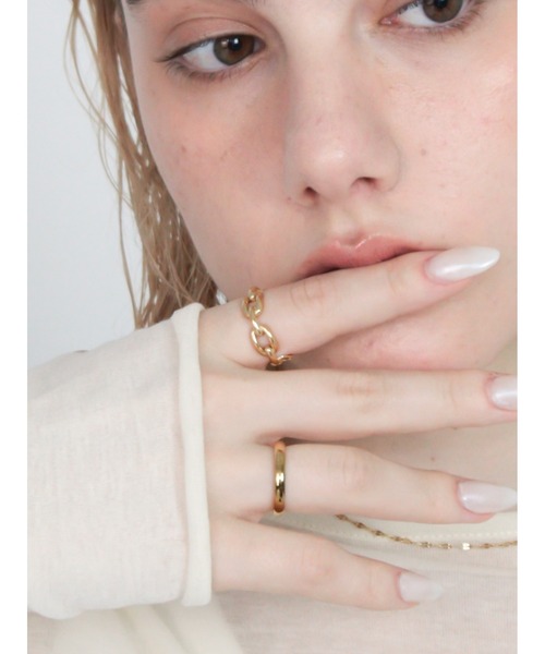 Bilan(ビラン)の「( 金属アレルギー軽減 サージカルステンレス ) ボールドチェーンリング / 【BILAN】 Bold Chain Ring(リング・レディース・シルバー/ゴールド・15号/12号)」の6枚目の写真