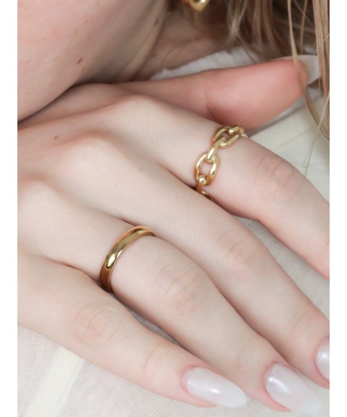 Bilan(ビラン)の「( 金属アレルギー軽減 サージカルステンレス ) ボールドチェーンリング / 【BILAN】 Bold Chain Ring(リング・レディース・シルバー/ゴールド・15号/12号)」の11枚目の写真