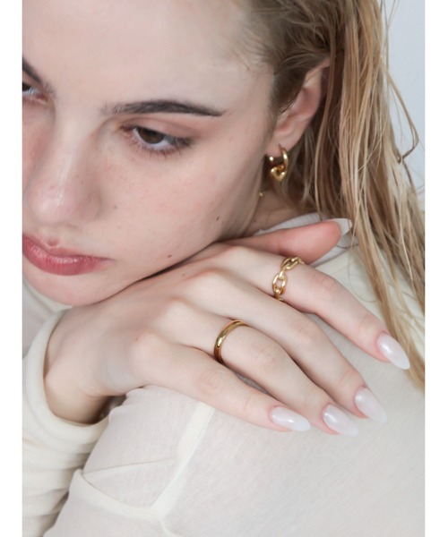 Bilan(ビラン)の「( 金属アレルギー軽減 サージカルステンレス ) ボールドチェーンリング / 【BILAN】 Bold Chain Ring(リング・レディース・シルバー/ゴールド・15号/12号)」の12枚目の写真