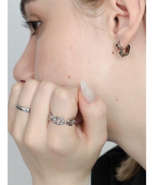 Bilan(ビラン)の「( 金属アレルギー軽減 サージカルステンレス ) ボールドチェーンリング / 【BILAN】 Bold Chain Ring(リング・レディース・シルバー/ゴールド・15号/12号)」の18枚目の写真