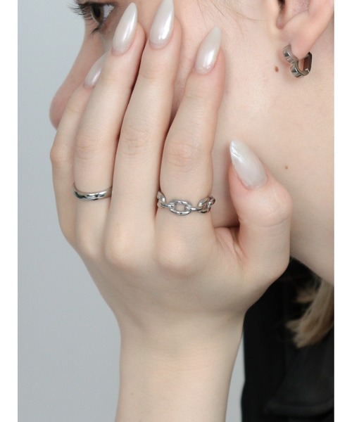 Bilan(ビラン)の「( 金属アレルギー軽減 サージカルステンレス ) ボールドチェーンリング / 【BILAN】 Bold Chain Ring(リング・レディース・シルバー/ゴールド・15号/12号)」の19枚目の写真