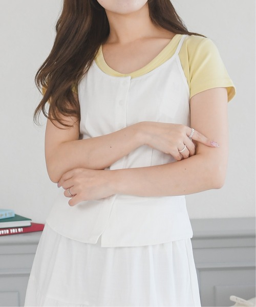 MISCH MASCH(ミッシュマッシュ)の「2026春夏新作 ティアードキャミセットアップ(ワンピース・レディース・ネイビー/ホワイト・フリ-)」の10枚目の写真
