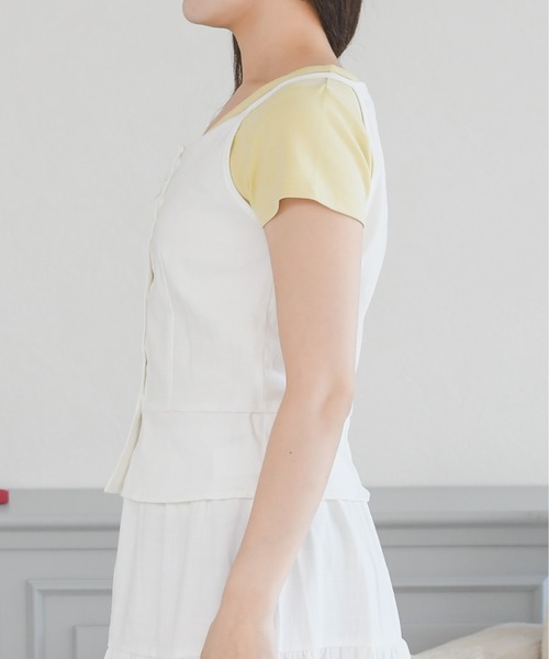 MISCH MASCH(ミッシュマッシュ)の「2026春夏新作 ティアードキャミセットアップ(ワンピース・レディース・ネイビー/ホワイト・フリ-)」の14枚目の写真