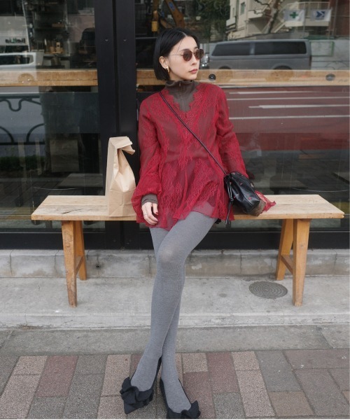 Ameri(アメリ)の「SEE THROUGH LACE TOP(その他トップス・レディース・レッド/ブルー/アイボリー/ブラック・FREE)」の22枚目の写真
