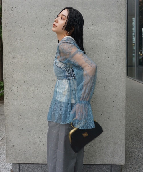 Ameri(アメリ)の「SEE THROUGH LACE TOP(その他トップス・レディース・レッド/ブルー/アイボリー/ブラック・FREE)」の19枚目の写真