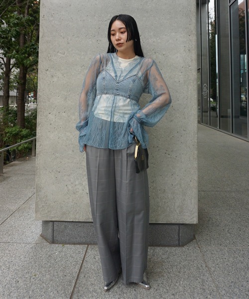 Ameri(アメリ)の「SEE THROUGH LACE TOP(その他トップス・レディース・レッド/ブルー/アイボリー/ブラック・FREE)」の18枚目の写真