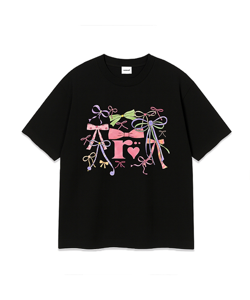 RANDOMOFF(ランダムオフ)の「RIBBON SHOWER T-SHIRT (2color)(Tシャツ/カットソー・レディース・ブラック/ホワイト・SMALL/MEDIUM/LARGE/X-LARGE)」の1枚目の写真