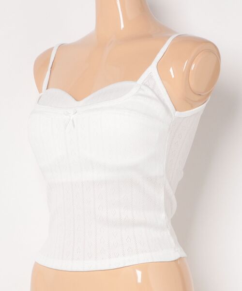 Lace Ladies(レースレディース)の「リボン ビスチェ風 カップ付き キャミソール トップス(キャミソール・レディース・ブラック/ホワイト/ブルー・FREE)」の5枚目の写真