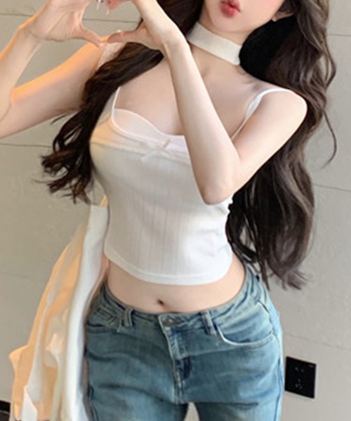 Lace Ladies(レースレディース)の「リボン ビスチェ風 カップ付き キャミソール トップス(キャミソール・レディース・ブラック/ホワイト/ブルー・FREE)」の19枚目の写真