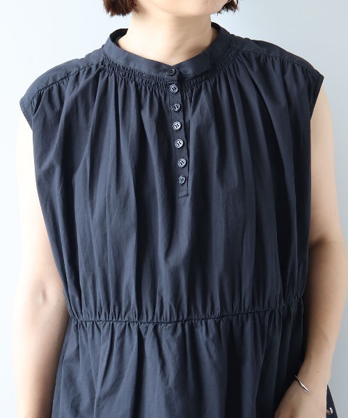 leswel(レスウェル)の「【M/L】ギャザーノースリーブブラウス(シャツ/ブラウス・レディース・オレンジ/オフホワイト/ブラック・M/L)」の7枚目の写真