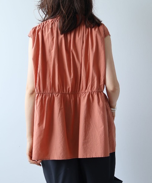 leswel(レスウェル)の「【M/L】ギャザーノースリーブブラウス(シャツ/ブラウス・レディース・オレンジ/オフホワイト/ブラック・M/L)」の19枚目の写真