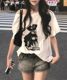 Vipoa（ヴィポア）の「DOGプリントTシャツ（Tシャツ/カットソー）」
