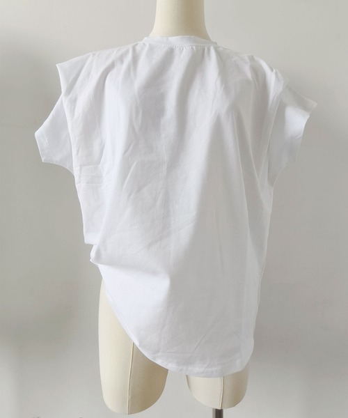 aimoha(アイモハ)の「ショルダータック半袖Tシャツ プルオーバー(Tシャツ/カットソー・レディース・ネイビー/ブラック/ホワイト・M)」の20枚目の写真