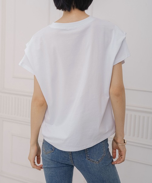 aimoha(アイモハ)の「ショルダータック半袖Tシャツ プルオーバー(Tシャツ/カットソー・レディース・ネイビー/ブラック/ホワイト・M)」の12枚目の写真