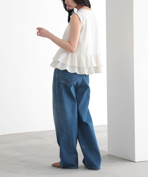 for/c(フォーシー)の「ティアードノースリブラウス【サスティナブル】(シャツ/ブラウス・レディース・オフホワイト/ブラック/ネイビー・M/L)」の12枚目の写真