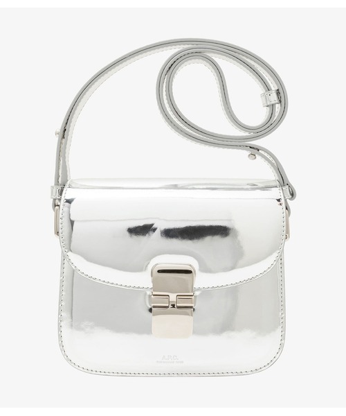 A.P.C. レザー ショルダーバッグ グレー A.P.C.｜アーペーセーのショルダーバッグ（グレー/灰色系）通販 - ZOZOTOWN