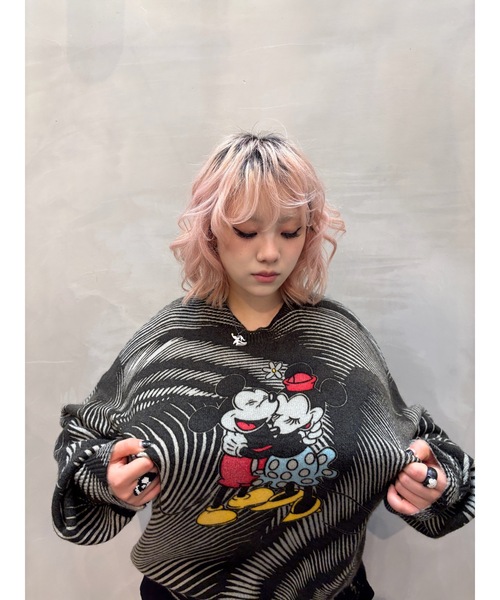 Desigual(デシグアル)の「Mickey & Minnie Wave Graphic Knit/ミッキー&ミニー ウェーブグラフィックニット(ニット/セーター・レディース・ブラック/ホワイト・XL/XS/S/M/L)」の13枚目の写真
