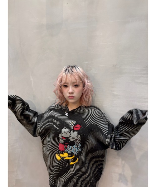 Desigual(デシグアル)の「Mickey & Minnie Wave Graphic Knit/ミッキー&ミニー ウェーブグラフィックニット(ニット/セーター・レディース・ブラック/ホワイト・XL/XS/S/M/L)」の17枚目の写真