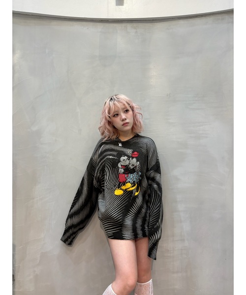 Desigual(デシグアル)の「Mickey & Minnie Wave Graphic Knit/ミッキー&ミニー ウェーブグラフィックニット(ニット/セーター・レディース・ブラック/ホワイト・XL/XS/S/M/L)」の19枚目の写真