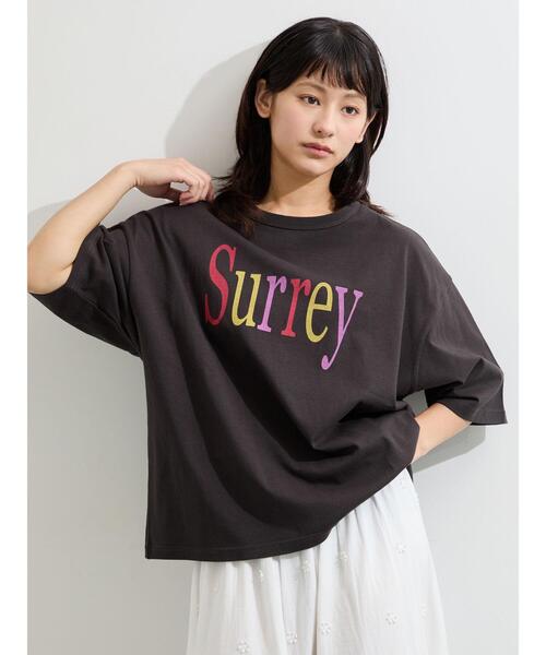Samansa Mos2(サマンサ モスモス)の「【接触冷感】ロゴプリントビッグTシャツ(Tシャツ/カットソー・レディース・ベージュ/オフホワイト/チャコールグレー・F)」の9枚目の写真