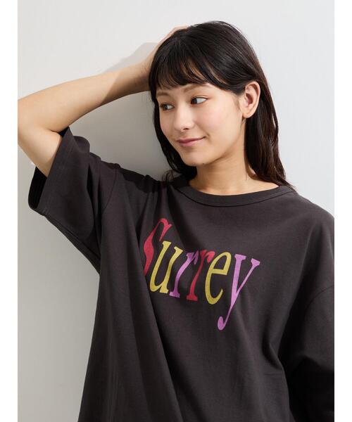 Samansa Mos2(サマンサ モスモス)の「【接触冷感】ロゴプリントビッグTシャツ(Tシャツ/カットソー・レディース・ベージュ/オフホワイト/チャコールグレー・F)」の10枚目の写真