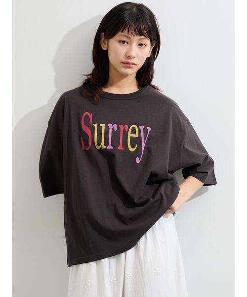 Samansa Mos2(サマンサ モスモス)の「【接触冷感】ロゴプリントビッグTシャツ(Tシャツ/カットソー・レディース・ベージュ/オフホワイト/チャコールグレー・F)」の11枚目の写真