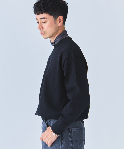 EDIFICE(エディフィス)の「《EDIFICE by PIPPIOLINO》コットン プレーディング クルーネック(WEB限定)(スウェット・メンズ・ブラック/パープル/グレー/サックスブルー・MEDIUM/LARGE)」の9枚目の写真