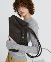 suedelike front belt tote bag / スエード調フロントベルトトートバッグ