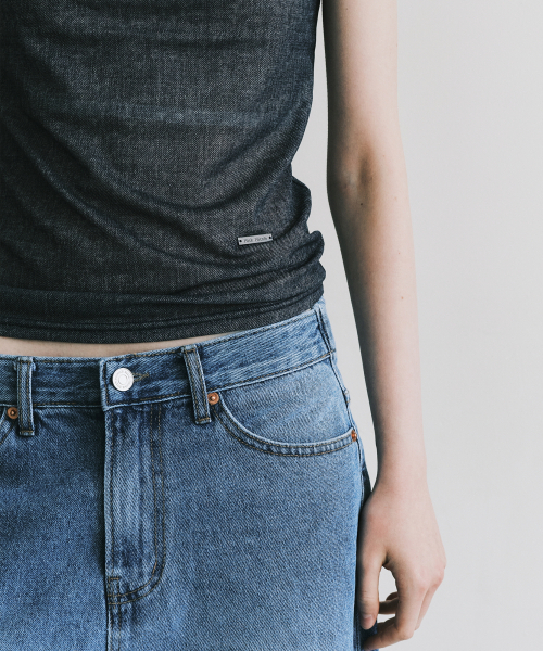 NICK&NICOLE(ニックアンドニコール)の「SHEER DENIM MOOD TOP_NAVY(Tシャツ/カットソー・レディース・その他・FREE)」の3枚目の写真