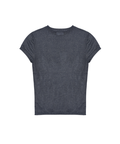 NICK&NICOLE(ニックアンドニコール)の「SHEER DENIM MOOD TOP_NAVY(Tシャツ/カットソー・レディース・その他・FREE)」の5枚目の写真