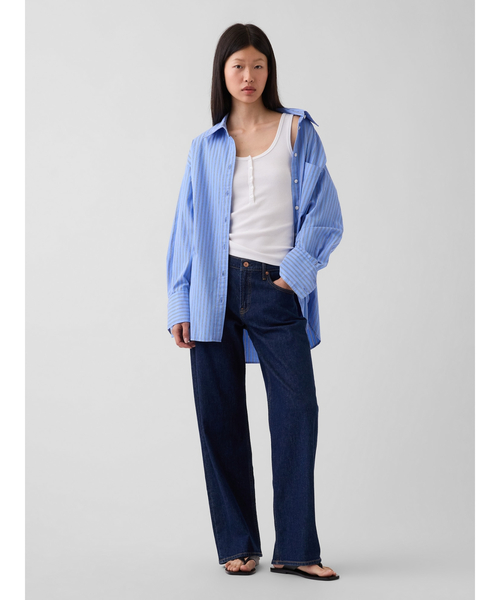 GAP(ギャップ)の「モダンリブ スクープ ヘンリーネック タンクトップ(タンクトップ・レディース・ブラック/ブルー/ホワイト・XS/S/M/L/XL/XXS)」の18枚目の写真