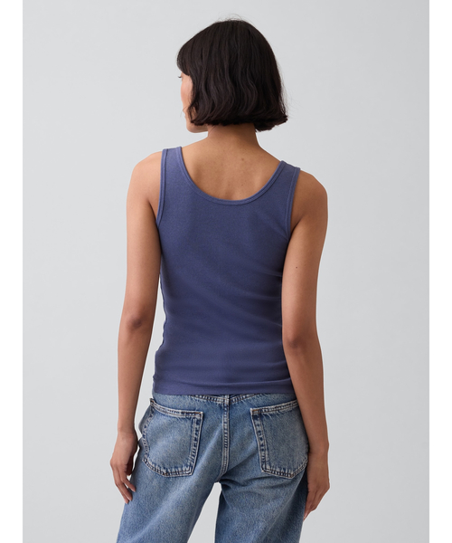 GAP(ギャップ)の「モダンリブ スクープ ヘンリーネック タンクトップ(タンクトップ・レディース・ブラック/ブルー/ホワイト・XS/S/M/L/XL/XXS)」の11枚目の写真