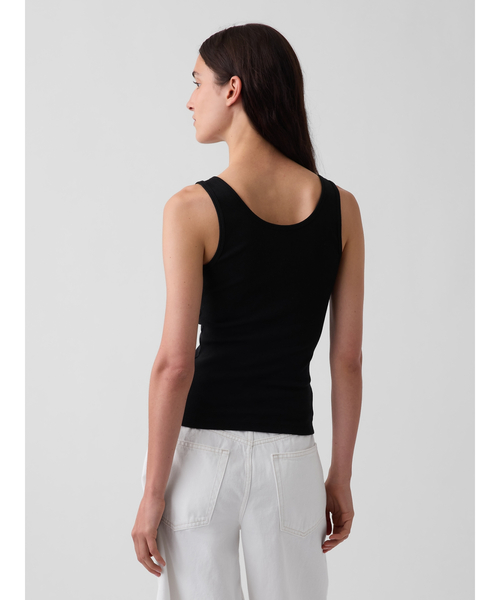 GAP(ギャップ)の「モダンリブ スクープ ヘンリーネック タンクトップ(タンクトップ・レディース・ブラック/ブルー/ホワイト・XS/S/M/L/XL/XXS)」の13枚目の写真