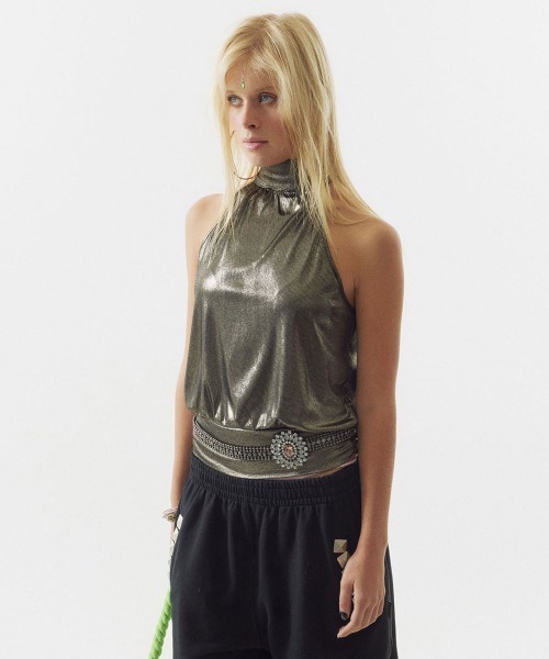 SCULPTOR(スカルプター)の「Metallic High-Neck Halter Top(その他トップス・レディース・シルバー/ゴールド・SMALL/MEDIUM)」の14枚目の写真