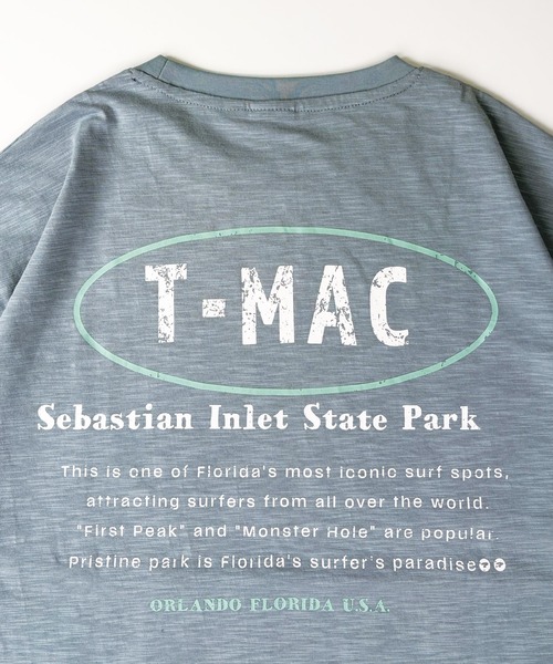 T-MAC OUTING(ティーマック アウティング)の「【T-MAC】スラブ天竺 オーバルロゴプリント 半袖Tシャツ(Tシャツ/カットソー・メンズ・ブラック/ブルー・L/M/LL)」の9枚目の写真