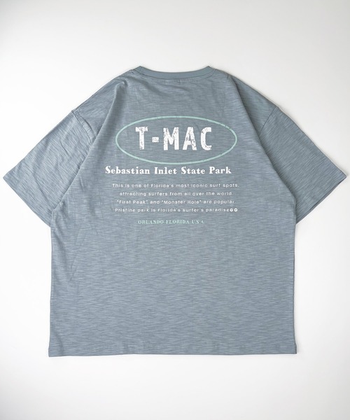 T-MAC OUTING(ティーマック アウティング)の「【T-MAC】スラブ天竺 オーバルロゴプリント 半袖Tシャツ(Tシャツ/カットソー・メンズ・ブラック/ブルー・L/M/LL)」の11枚目の写真