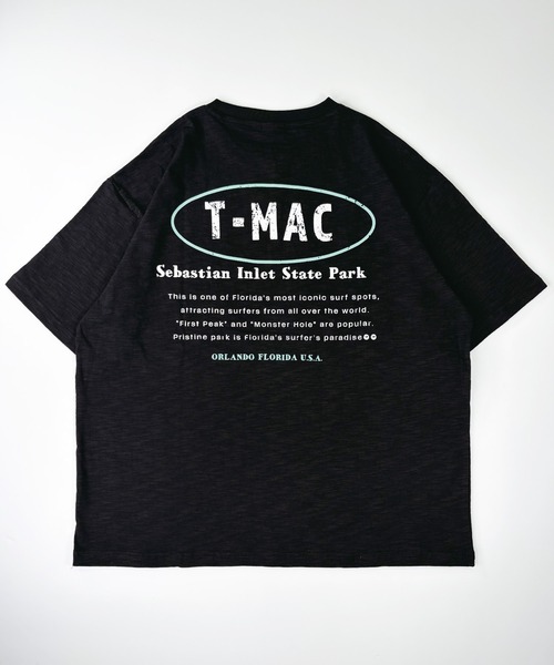 T-MAC OUTING(ティーマック アウティング)の「【T-MAC】スラブ天竺 オーバルロゴプリント 半袖Tシャツ(Tシャツ/カットソー・メンズ・ブラック/ブルー・L/M/LL)」の4枚目の写真