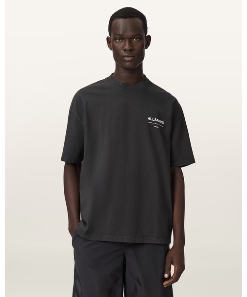 ALLSAINTS(オールセインツ)の「BACKSTAGE SHORT SLEEVE OVERSIZED GRAPHIC T-SHIRT | BACKSTAGE 半袖 オーバーサイズ グラフィック Tシャツ(Tシャツ/カットソー・メンズ・グレー系その他・S/XL/L/M)」の1枚目の写真