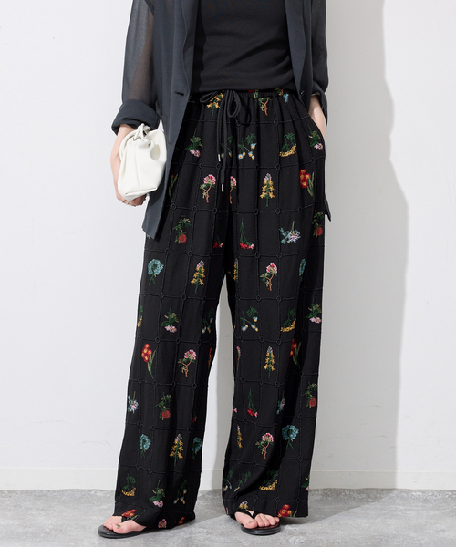 SLOBE IENA(スローブイエナ)の「《WEB限定/追加》embroideryメッシュパンツ(その他パンツ・レディース・ブラック・FREE)」の5枚目の写真