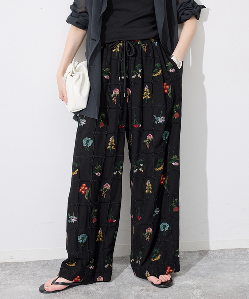 SLOBE IENA(スローブイエナ)の「《WEB限定/追加》embroideryメッシュパンツ(その他パンツ・レディース・ブラック・FREE)」の7枚目の写真