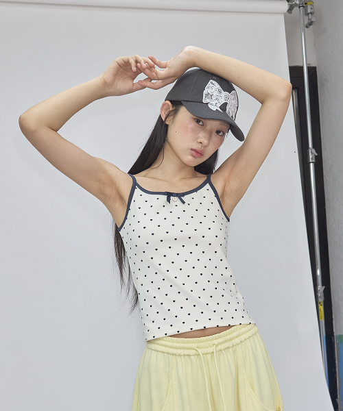 RONRON(ロンロン)の「LACE RIBBON APPLIQUE BALL CAP CHARCOAL(キャップ・レディース・その他・FREE)」の4枚目の写真