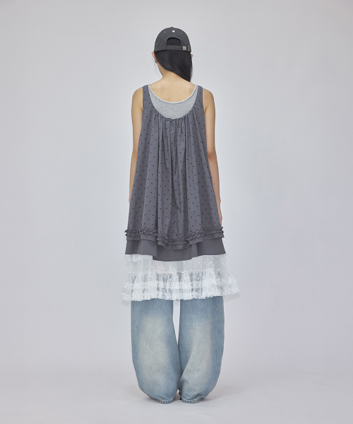 RONRON(ロンロン)の「LACE RIBBON APPLIQUE BALL CAP CHARCOAL(キャップ・レディース・その他・FREE)」の5枚目の写真